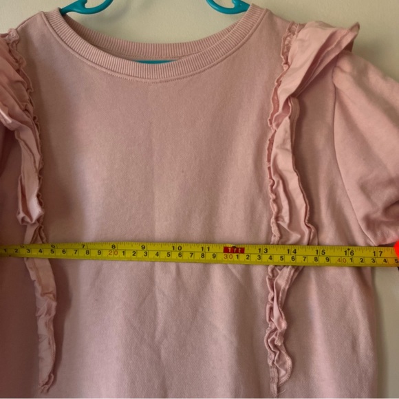 H&M Girls Ruffle Sweatshirt Dress Pink Long Sleeve Drop Waist Size 8-10Y - Picture 6 of 8
